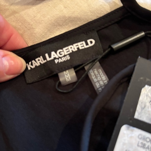 NWT Karl Lagerfeld Black 3/4 Sleeve Blouse Top,Medium, Office Casual Lightweight - Picture 8 of 15